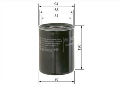 olajszűrő BOSCH 0 986 452 064 for ISUZU, SUZUKI, MAZDA, GMC, …