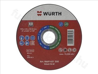 Würth vágótárcsa acélhoz és nemesacélhoz 125 mm - REGATA, GIULIA, PUNTO, GT, 146, TIPO - 0669631250 -  - WÜRTH  