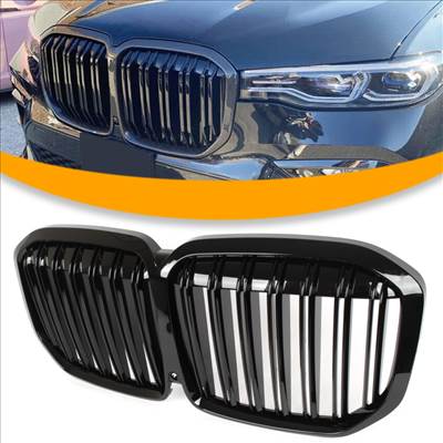 vese hûtőrács BMW X7 G07 2019-2021 FÉNYES FEKETE 2 LÉCES