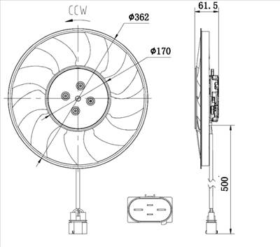 NRF 47931 - ventilátor, motorhűtés AUDI VW