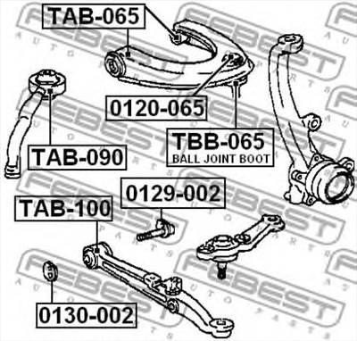 FEBEST TAB-100 - Lengőkar szilent LEXUS TOYOTA