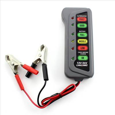 Akkumulátor- és generátorteszter 12V / 24V LED kijelzővel