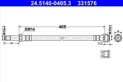 ATE 24.5140-0405.3 - fékcső MERCEDES-BENZ