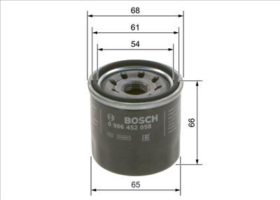 olajszűrő BOSCH 0 986 452 058 for DAIHATSU, SUZUKI, PIAGGIO, OPEL, …
