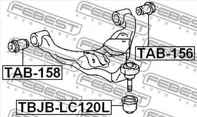 FEBEST TAB-156 - Lengőkar szilent LEXUS TOYOTA