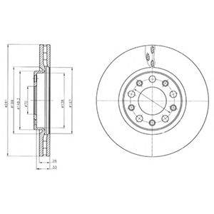 DELPHI BG4314 - féktárcsa ALFA ROMEO FIAT JEEP
