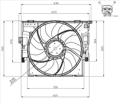 NRF 47956 - ventilátor, motorhűtés BMW