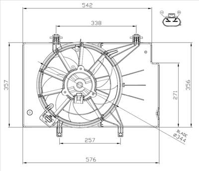NRF 47957 - ventilátor, motorhűtés FORD