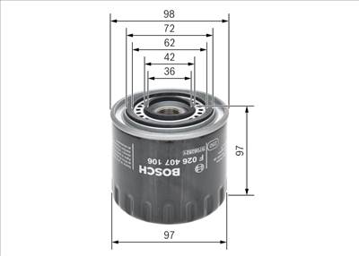 olajszűrő BOSCH F 026 407 106 for RENAULT, OPEL