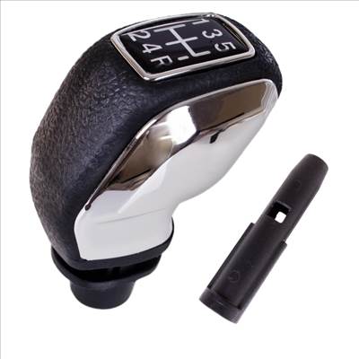 Peugeot 206 207 301 307 308 408 508 2008 3008 sebességváltó gombfej 5 SEBESSÉG KRÓM FEKETE BURKOLATTAL és ezüst kapcsolási rajzzal  ADAPTER