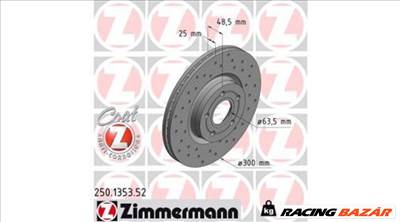 Zimmermann Első sport féktárcsa perforált, belső hűtésű - 300 mm 16" 31400941