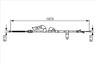 BOSCH 1 987 482 663 - Kézifék bowden CITROËN PEUGEOT TOYOTA