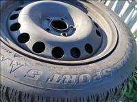  5x110 lyukosztású 16" Opel lemezfelni, rajta 205/55R16 Dunlop téli gumi 