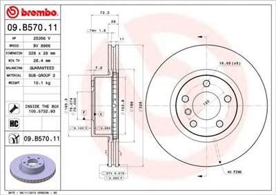 BREMBO 09.B570.11 - féktárcsa BMW