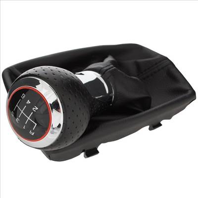 Audi A4 B8 07-15 sebességváltó gombja FEKETE  CHROM 6 SEBESSÉG  FEKETE HARMONIKA FEKETE VARRÁSSAL