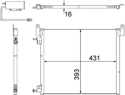 MAHLE AC 499 000S - klíma kondenzátor CADILLAC OPEL SAAB VAUXHALL