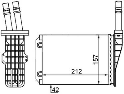 MAHLE AH 209 000S - Hőcserélő, belső tér fűtés RENAULT