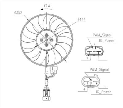 NRF 47969 - ventilátor, motorhűtés AUDI SEAT SKODA VW
