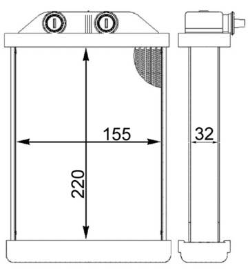 MAHLE AH 220 000S - Hőcserélő, belső tér fűtés AUDI