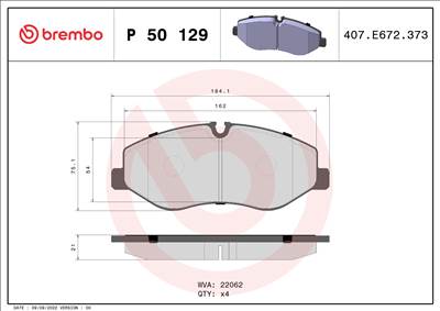 BREMBO P 50 129 - fékbetét MERCEDES-BENZ MERCEDES-BENZ (FJDA)