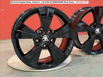 R16 5x112 Original Skoda  Octavia 3 - 6.5J ET46 OE 5E0601025BE gyári alufelnik felnik