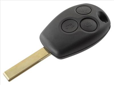 Renault Clio - Kangoo - Laguna - Master - Megane - Modus - Thalia - Trafic - Twingo távirányító ház EGYENES KULCSSZÁRRAL, HORNYOKKAL 3 GOMBOS