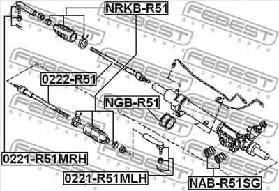 FEBEST 0221-R51MRH - Kormánygömbfej INFINITI NISSAN