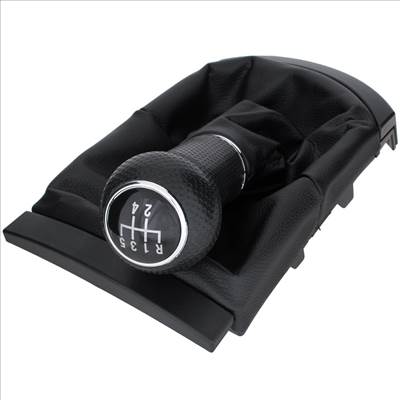 Seat Ibiza III 02-09 sebességváltó gombja FEKETE  gumiharmonika kerettel, 5 SEBESSÉGES