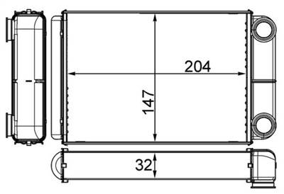 MAHLE AH 258 000S - Hőcserélő, belső tér fűtés OPEL VAUXHALL
