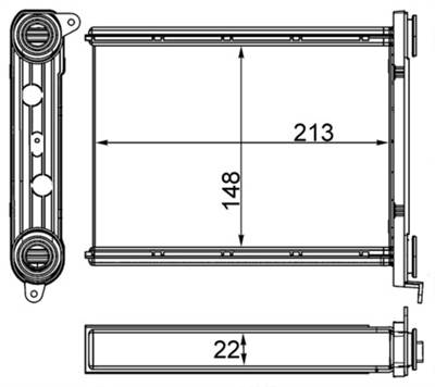 MAHLE AH 259 000S - Hőcserélő, belső tér fűtés FIAT OPEL RENAULT VAUXHALL