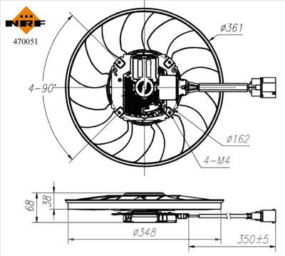 NRF 470051 - ventilátor, motorhűtés AUDI