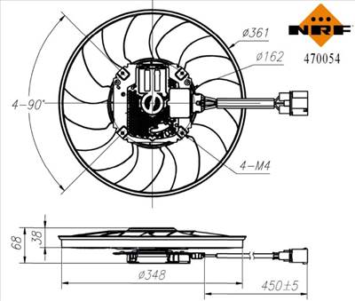 NRF 470054 - ventilátor, motorhűtés AUDI
