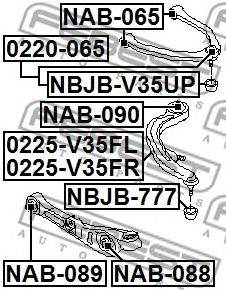 FEBEST 0225-V35FR - Lengőkar INFINITI NISSAN