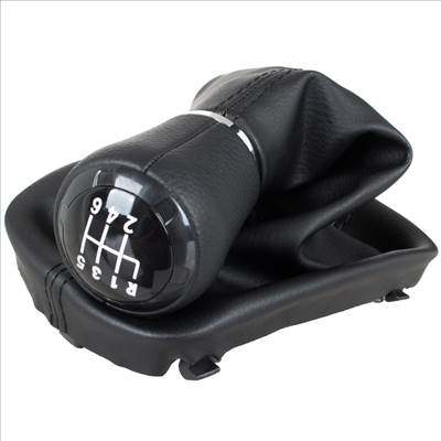 Audi A3 8L 96-03 sebességváltó gombfej FEKETE EKOBÕR 6 SEBESSÉGES  fekete gumiharmonika kerettel, 23 MM LYUK