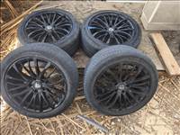 5x120 lyukosztású 18" használt alufelni, rajta 245/45 eldobós nyári gumi gumi 