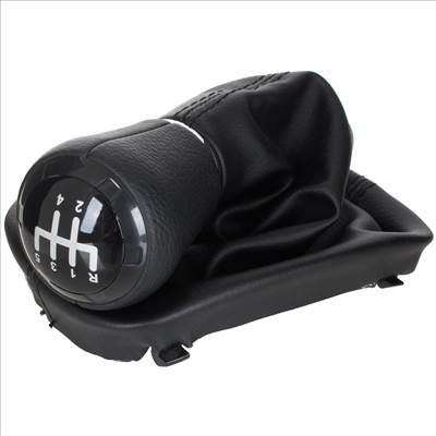 Audi A3 8L 96-03 sebességváltó gombfej FEKETE MÛBÕR 5 SEBESSÉG  fekete gumiharmonika kerettel, FURAT 23 MM