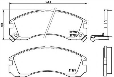 BREMBO P 54 017 - fékbetét CHANGFENG CITROËN MITSUBISHI MITSUBISHI (BBDC) PEUGEOT