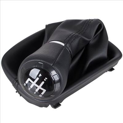 Audi A3 8L 96-03 sebességváltó gombfej FEKETE MÛBÕR 5 SEBESSÉG  fekete gumiharmonika kerettel LYUK 12 MM