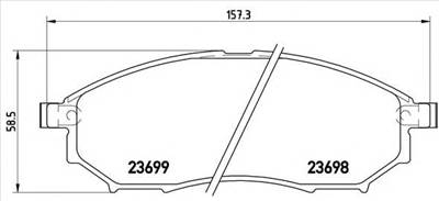 BREMBO P 56 058 - fékbetét INFINITI MITSUBISHI NISSAN RENAULT RENAULT SAMSUNG SAMSUNG