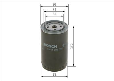 olajszűrő BOSCH 0 451 203 010 for VOLVO, MASSEY FERGUSON, FORD, RENAULT, …