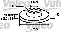 VALEO 186425 - féktárcsa FORD FORD AUSTRALIA