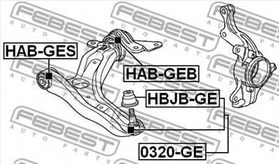 FEBEST 0320-GE - Lengőkar gömbfej HONDA HONDA (GAC)