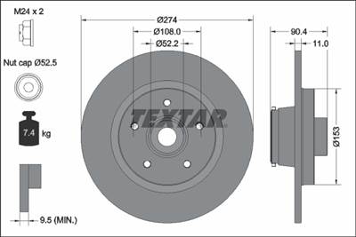 TEXTAR 92329403 - féktárcsa MERCEDES-BENZ RENAULT