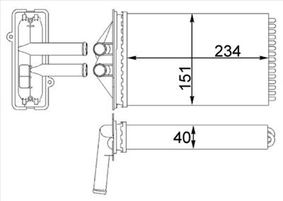 MAHLE AH 92 000S - Hőcserélő, belső tér fűtés PORSCHE