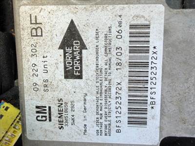 Opel Astra G Légzsák Elektronika *158663* 09229302