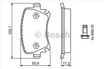 BOSCH 0 986 494 062 - fékbetét AUDI SEAT SKODA VW