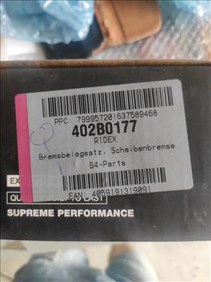 Kia ProCee'd (ED) Új RIDEX 402B0177 első fékbetét garnitúra