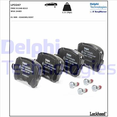 DELPHI LP3247 - fékbetét AUDI AUDI (FAW) CHANGAN SEAT SKODA (SVW ) VW VW (FAW) VW (SVW)