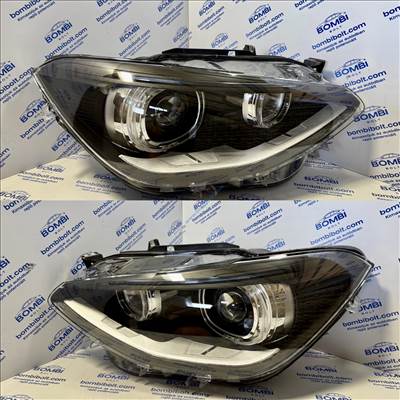 BMW F20 F21 gyári xenon fényszóró pár, egyedi fekete belsővel