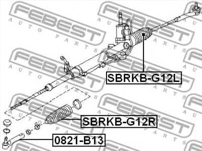 FEBEST SBRKB-G12R - kormánymű gumiharang SUBARU